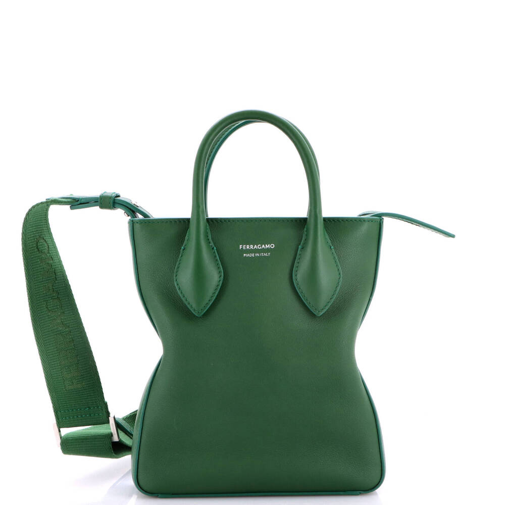 Salvatore Ferragamo Mini Vertical Fold Side Star Tote
